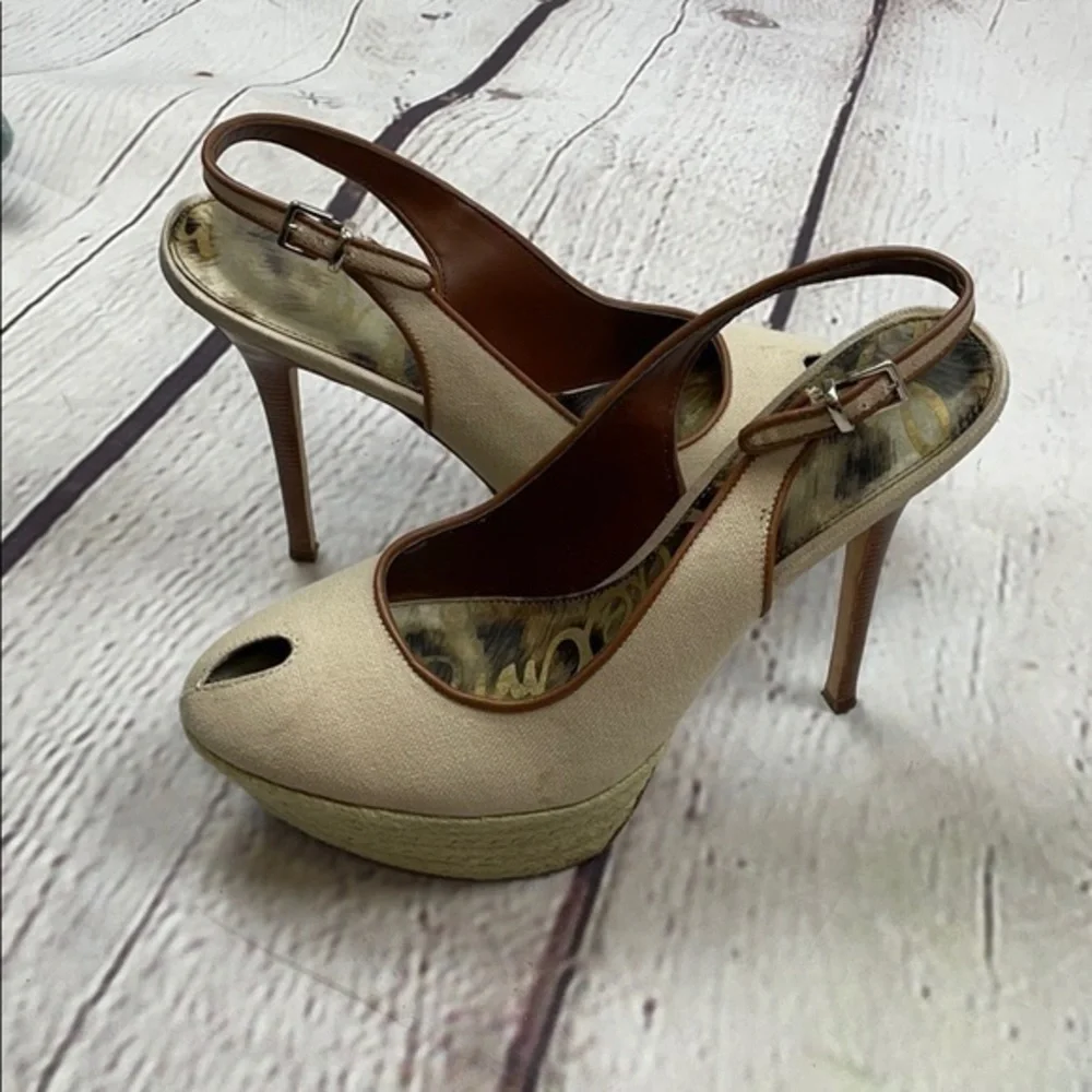 UEC Sam Edelman platform stilettos size 9 peep toe